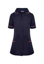 Women’s Nurse Tunic Navy/Pink Trim Size 8 – Healthcare Medical NHS Uniform Top