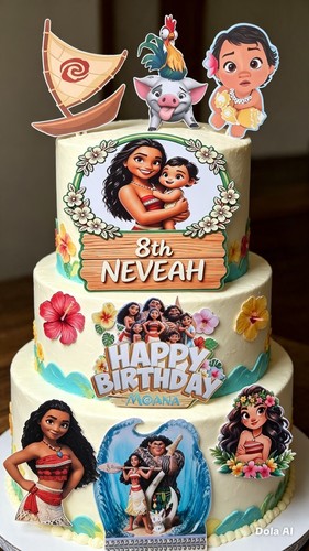 Moana personalised cake - moana,