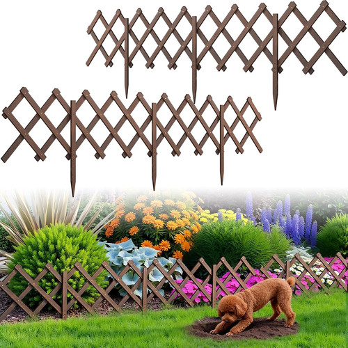 Expandable garden fence wood - garden, fence,