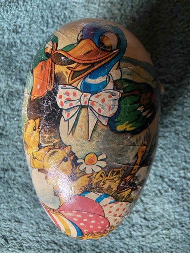 Vintage paper mache easter egg - vintage,