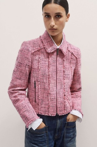 Pink spring tweed fringe - spring,