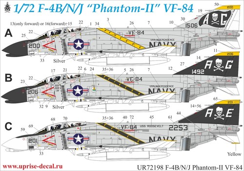 Decal n j - f-4b/n/j, phantom-ii