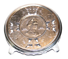 Silver jubilee metal  trivet/teapot stand- VGC