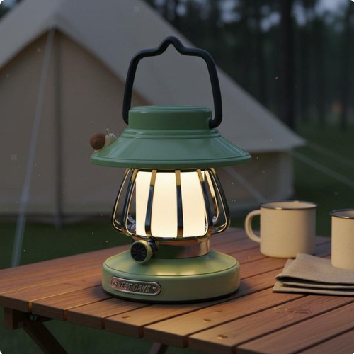 Retro camping lantern - retro, smooth