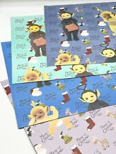 Vintage Teletubbies Merry Christmas Wrapping Paper - 4 Large Sheets - Child Gift