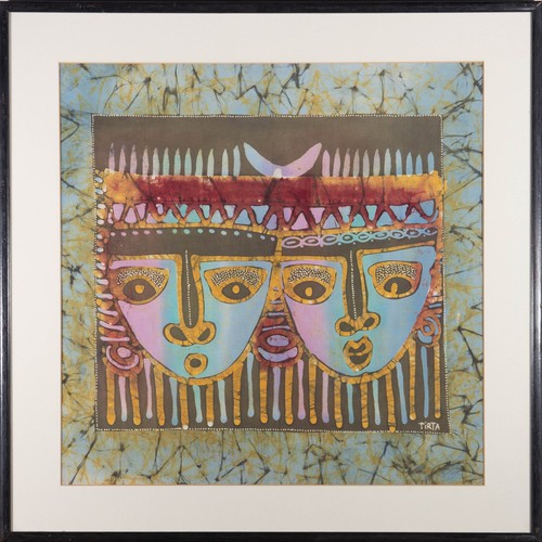 Contemporary batik two masks - two,