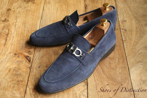 Salvatore ferragamo blue - ferragamo, suede