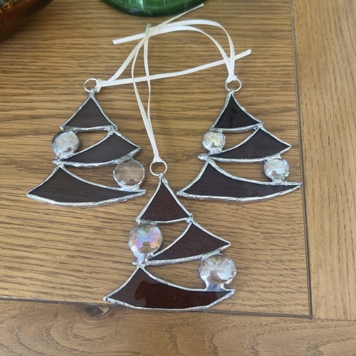 Handmade stained glass - , purple