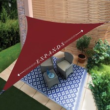 Expandable Triangular Sail Sun Shade Waterproof Outdoor Garden Patio Burgundy