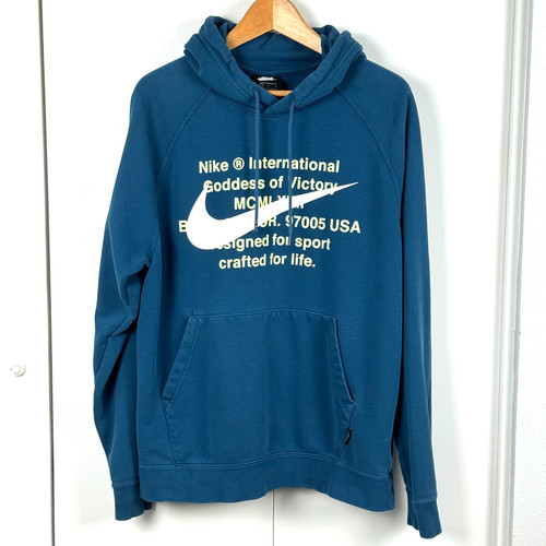 Nike hoodie men teal - hoodie, l