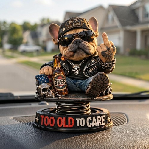 Sassy resin bulldog nodding - resin,