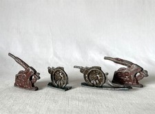 4 Antique Painted Solid Lead