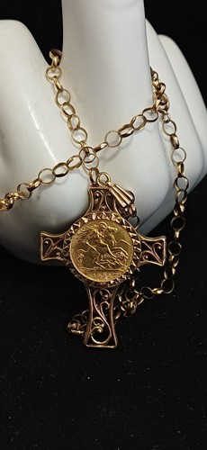 Ornate half sovereign pendant - ornate,