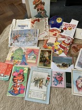 Joblot Vtg Unused Christmas Cards, Birthday, Wedding Gift, Santa Angel, Bag