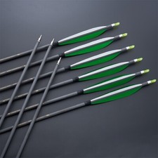 30'' Carbon Arrow Spine 350 6" Turkey Feathers Archery Hunting Shoot Recurve Bow