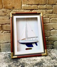 Large Cased/Framed Half Hull Yacht Model “Anakonda”