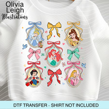 Disney Princesses Iron On Dtf Transfer Childrens Ladies T-shirt