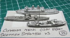 Scottish Steamers x 3 by Clydeside, Scale 1/1250 Ship Model