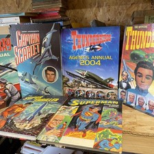 Vintage Boys Annuals x 6 : Superman : Stingray : Thunderbirds : Captain Scarlet