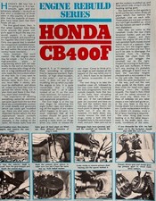 HONDA CB400F - ORIGINAL 1977 ENGINE REBUILD ARTICLE COVERING 4 PAGES