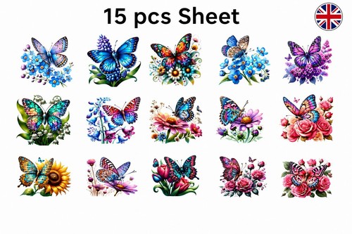 15pcs butterfly flower - butterfly,