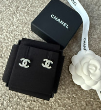 NEW Chanel Silver Crystal LOGO