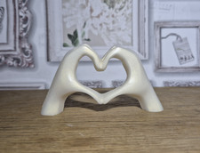 Cream Ivory Love Heart Hands