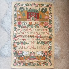 Vintage National Trust Sampler  Tea Towel Pat Albeck Irish Linen Collectable
