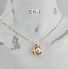 1.86g 14ct & 10ct Yellow Gold Wyland Playful Dolphin Pendant Necklace NOT 9ct