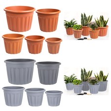 2 x Planters for Garden 25 33 40 50 60cm Plastic Flower Plant Pot Indoor Outdoor