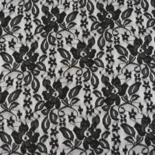 Black Lace Fabric Floral