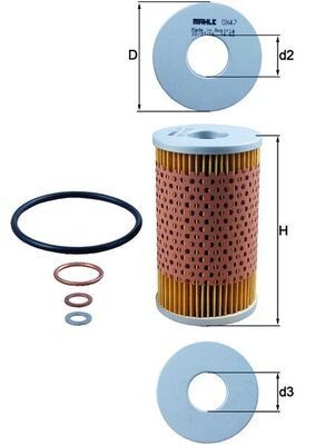 Mahle ox47d oil filter - oil, insert