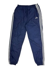 Adidas Vintage Blue Lined Tracksuit Bottoms Large