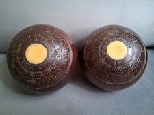 PAIR OF BROWN WOOD / WOOD