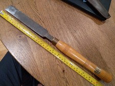 Ashley Iles handled sq. end scraper W~1 3/16" L~17" H~8 7/8" T~9/32" B~40 degree