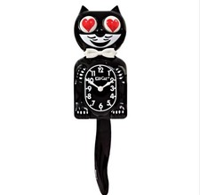 Kit Cat Clock Limited Edition Black with Heart Eyes. Wall Clock