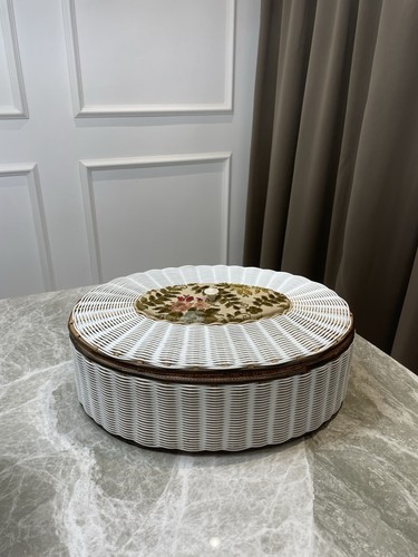 Vintage wicker sewing box - vintage,
