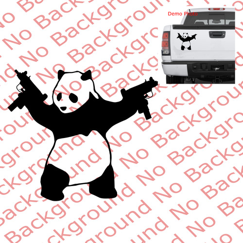 Panda with uzi gun - vinyl, decal