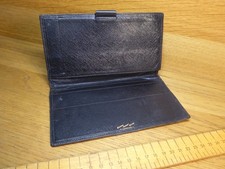 Vintage Swaine Adeney Brigg Leather Wallet .Black Leather Wallet 17.7cm x 10cm