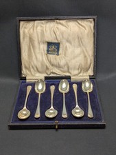 Boxed Set 6 Antique Silver Tea