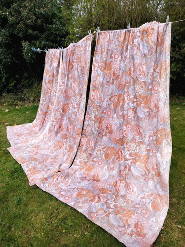 Vintage french lined curtains - vintage,