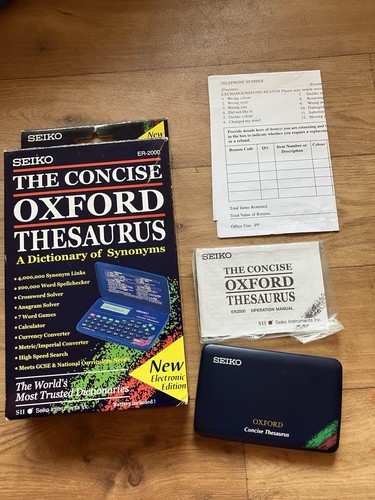 Seiko oxford concise thesaurus - seiko,
