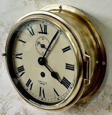 Vintage Ships, Boat, Yacht Clock, Smiths Empire, Brass, Bulkhead