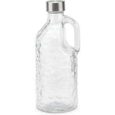 Clear Glass Drinking Bottle With Lid Water Juices Airtight Leakproof  1.1 Litre