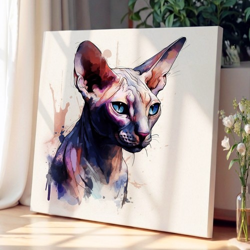 Sphynx cat gestural - sphynx, canvas