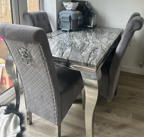 Grey velvet dining - grey,