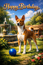 Basenji Dog Birthday Card -