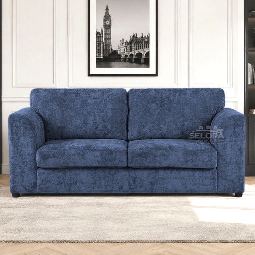 Midnight blue chenille - midnight, fabric
