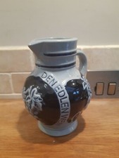 German Stein Water Ewer Jug 0.25 Cobalt Blue Grey Trink Aus Stein Den Edlen Wein