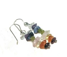 Chakra Earrings Genuine Premium Semi Precious Gemstone Dangle Earrings